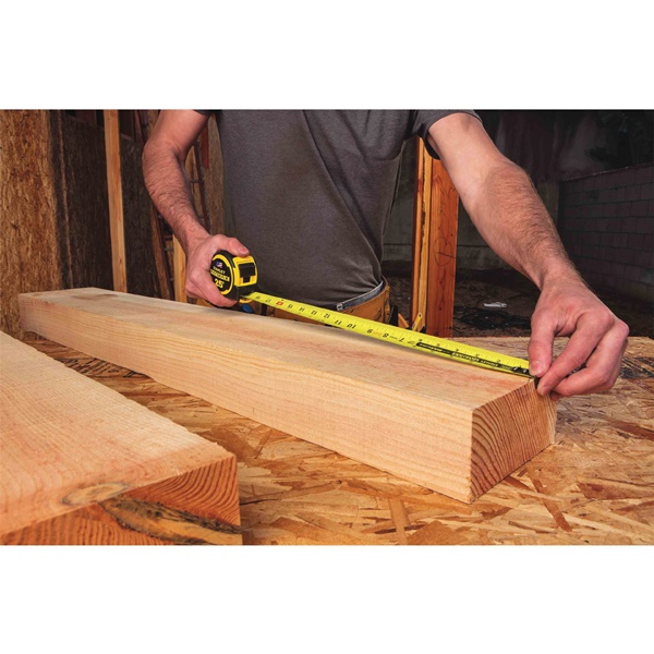 STANLEY FMHT36325S Tape Measure, 25 ft L Blade, 1-1/4 in W Blade, Steel Blade, ABS Case, Black/Yellow Case - 2
