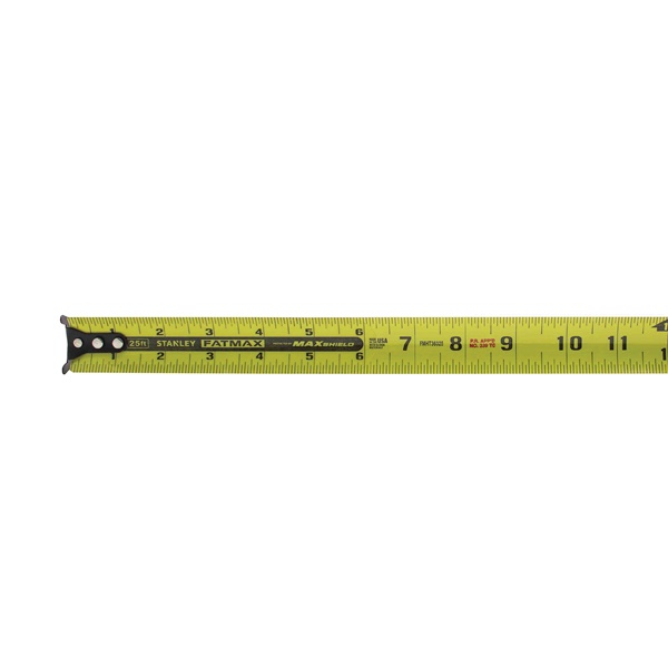 STANLEY FMHT36325S Tape Measure, 25 ft L Blade, 1-1/4 in W Blade, Steel Blade, ABS Case, Black/Yellow Case - 3