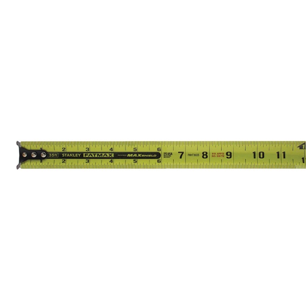 STANLEY FMHT36335S Tape Measure, 35 ft L Blade, 1-1/4 in W Blade, Steel Blade, ABS Case, Black/Yellow Case - 3