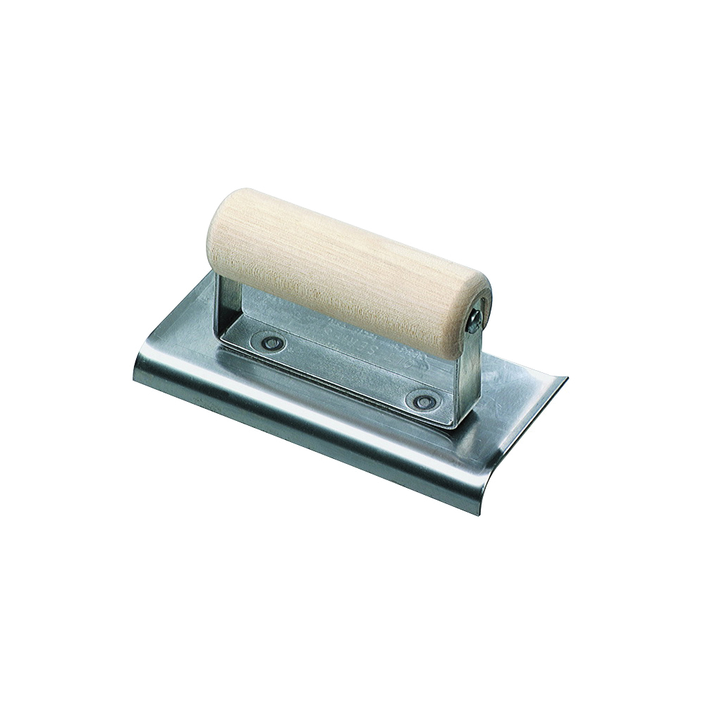 Marshalltown CE384 Hand Edger, 6 in L Blade, 3 in W Blade, Steel Blade, 1/2 in Lip, 3/8 in Lip Radius, Wood Handle
