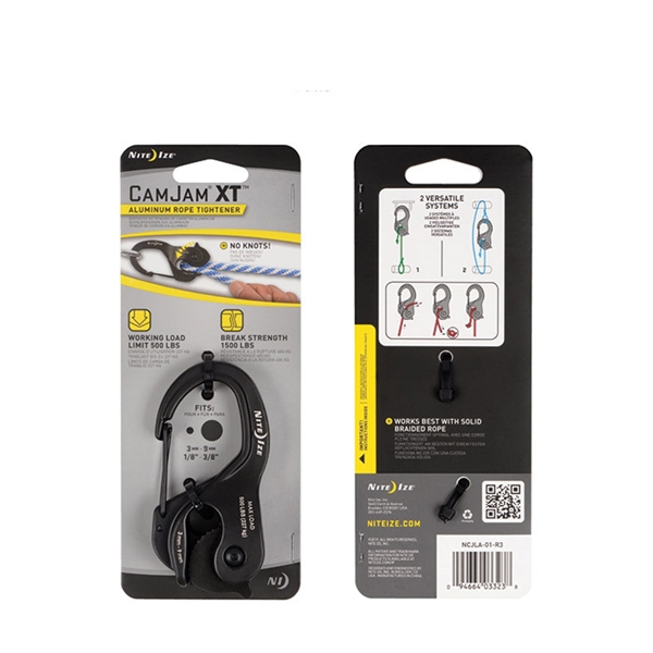 Nite Ize CamJam XT NCJLA-01-R3 Rope Tightener, 2.5 in L x 1.3 in W x 0.75 in H Dimensions - 2