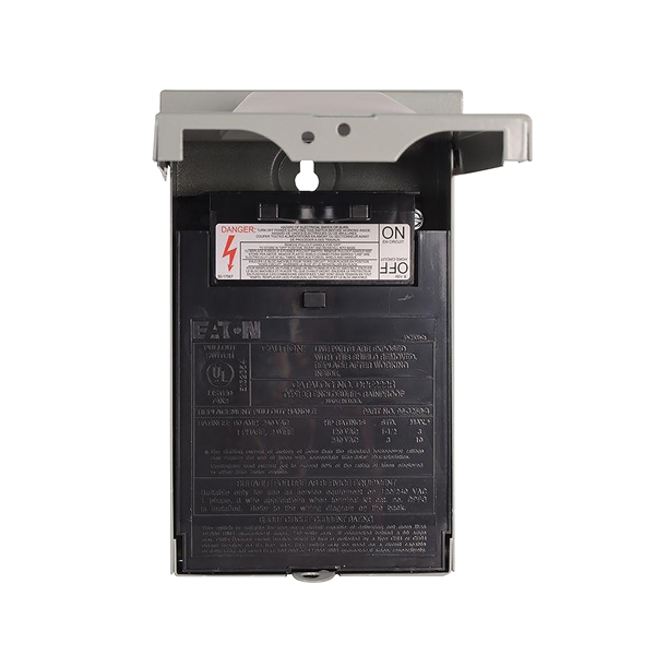 Cutler-Hammer DP Series DPF222RP Disconnect Switch, Fused, Pullout, 5.4 in L, 60 A, 120/240 V, Gray - 2