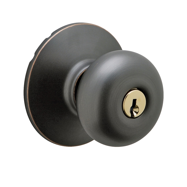 Schlage F Series F51A VPLY716 Entry Knob, Plymouth, Knob Handle, Aged Bronze, Metal, C Keyway, 2-3/4 in Dimensions - 2