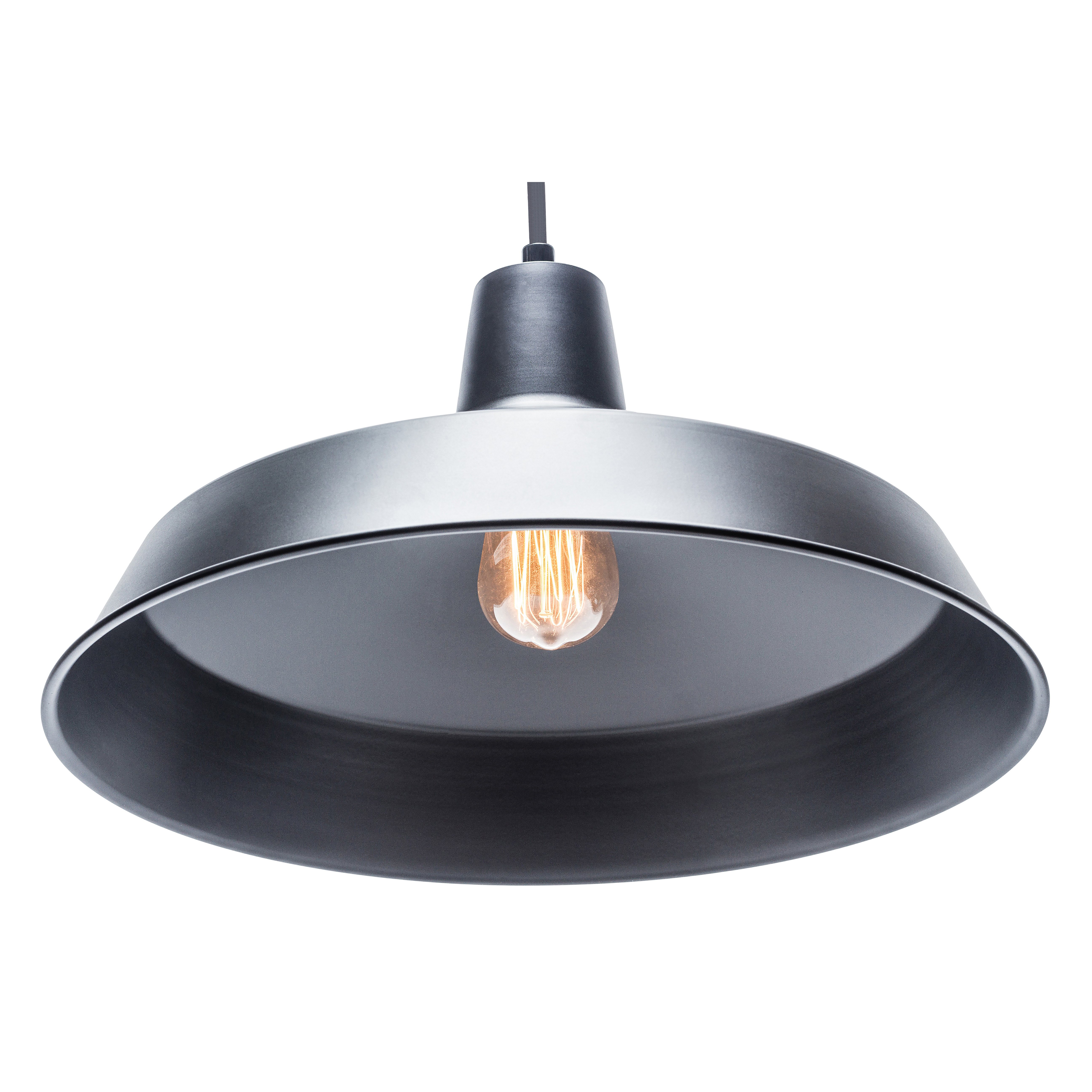 globe Barnyard Series 65155 Pendant Light, 1-Lamp, CFL, Incandescent, LED Lamp, Metal Fixture, Black Fixture - 3