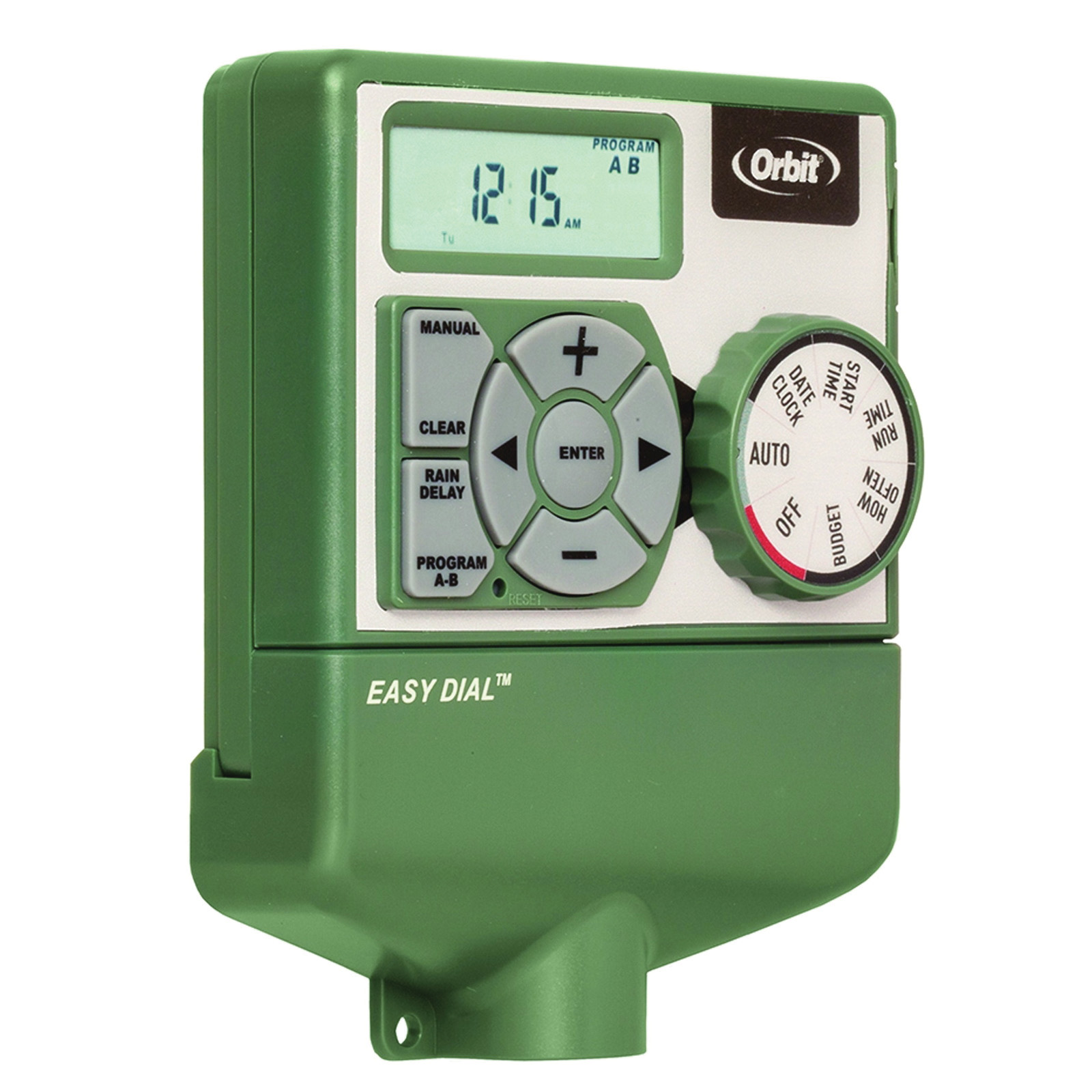 Orbit 57594 Indoor Easy Dial Timer, 120 V, 4 -Zone, 99 min Cycle, LCD Display, Green - 2