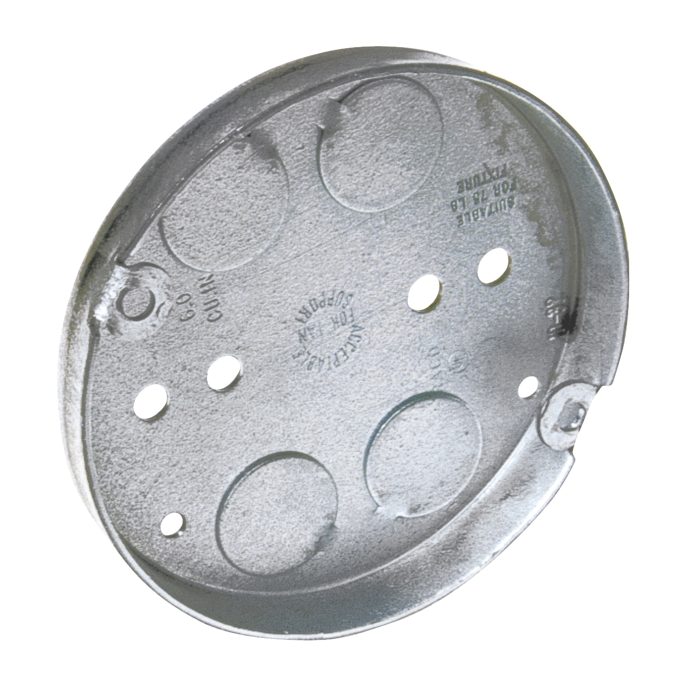Orbit FS4PB Fan Support Box, 4 in W, 1/2 in D, 4.38 in H, 2 -Knockout, Steel, Silver - 2