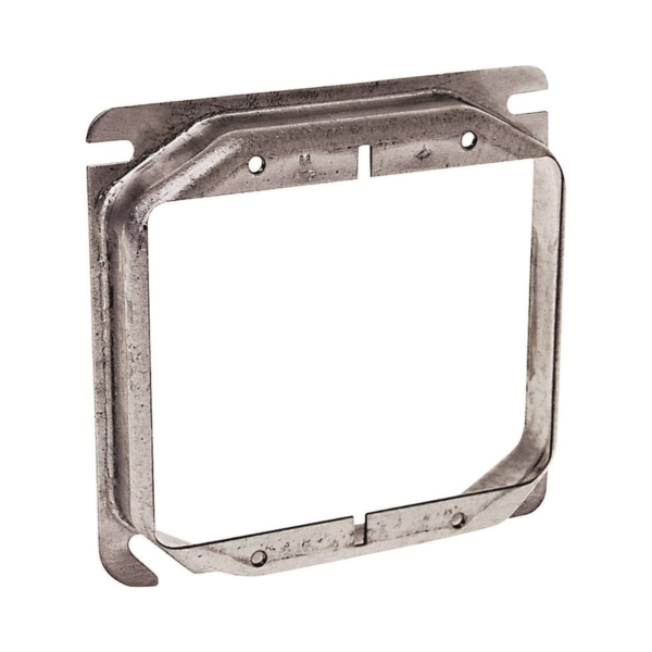 Orbit 42058 Switch Box Ring, 4 in L, 4 in W, Square, 2-Gang, Steel, Gray, Galvanized, 50/PK - 2