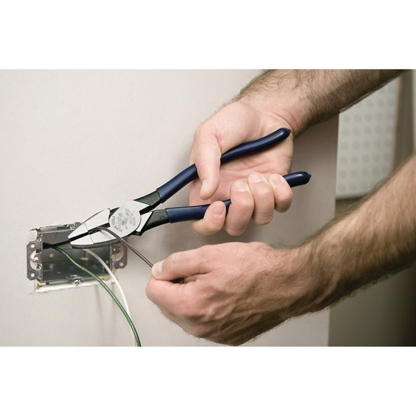 Klein Tools D213-9NE Cutting Plier, 9-3/8 in OAL, 1-3/8 in Cutting Capacity, Dark Blue Handle, 1-1/4 in W Jaw - 4