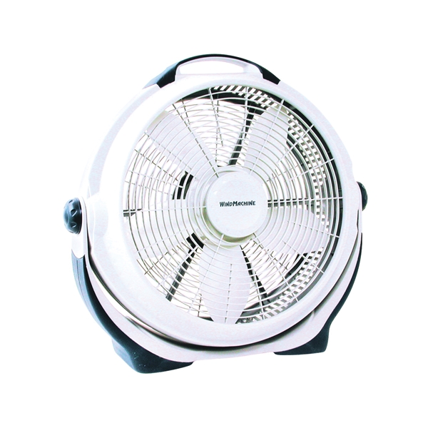 Lasko Wind Machine 3300 Portable Room Fan, 120 V, 20 in Dia Blade, 5-Blade, 3-Speed, 4750 cfm Air, Gray - 4