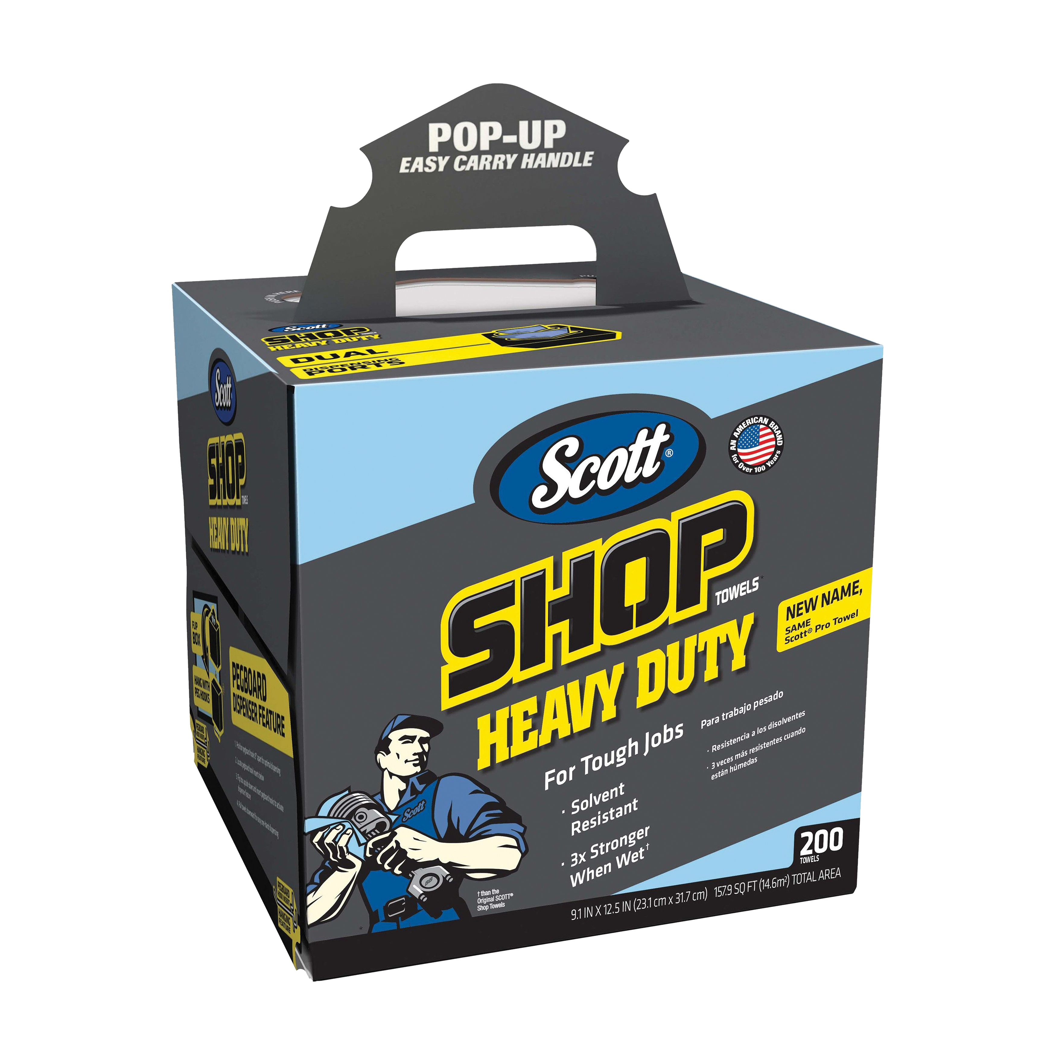 Scotts 39360 Shop Towels, 9.1 in L, 12-1/2 in W, Blue - 1