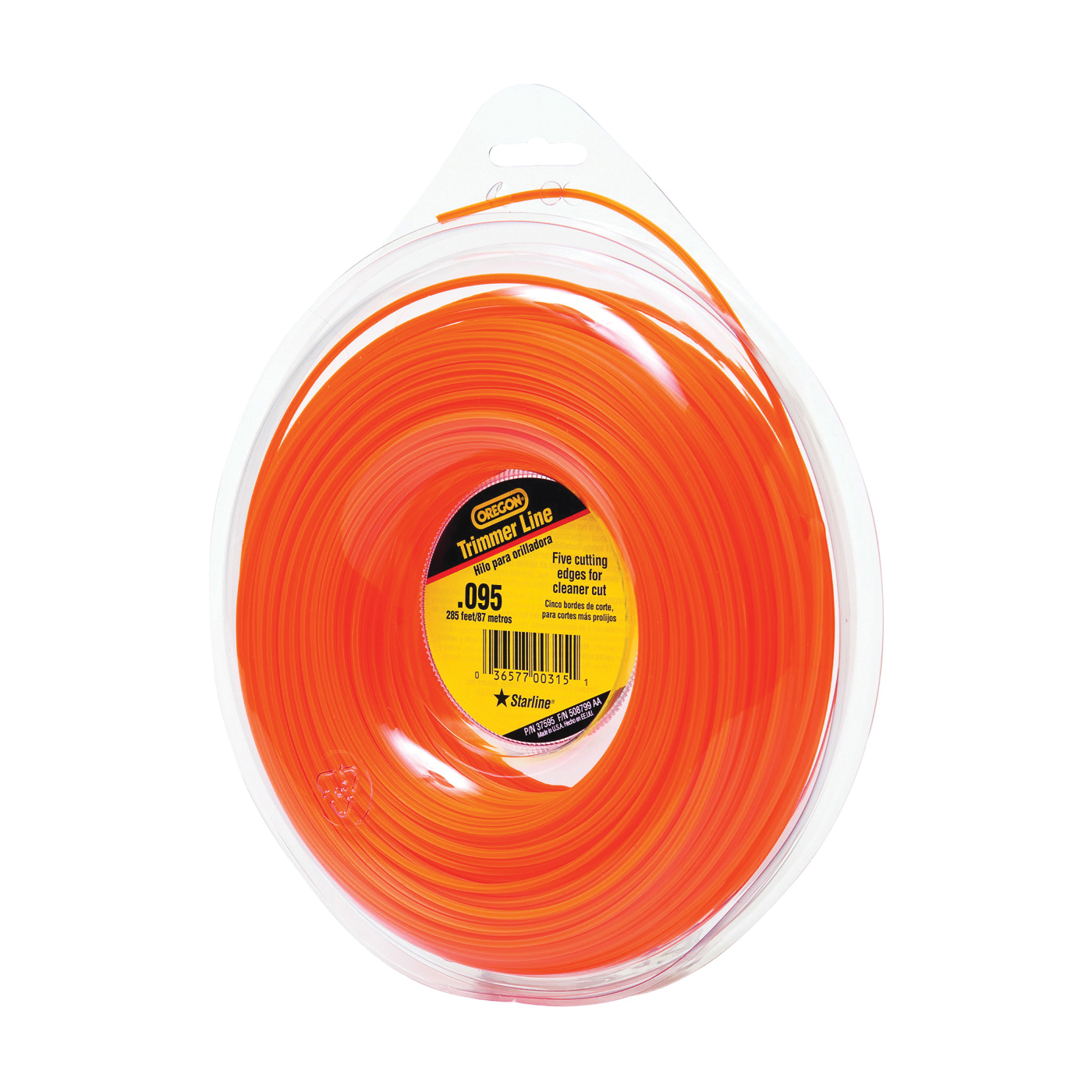 Oregon 37595 Trimmer Line, 0.095 in Dia, 285 ft L, Co-Polymer - 1