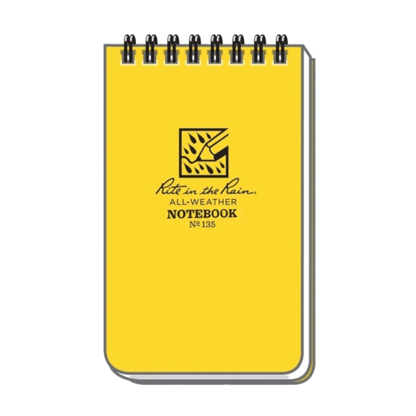 Rite in the Rain 135 Pocket Notebook, 3 x 5 in Sheet, 50-Sheet, White Sheet, Top Spiral Binding - 1