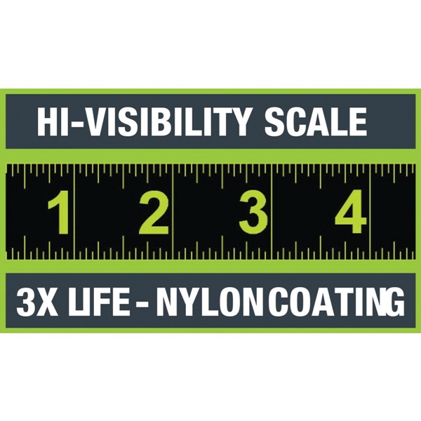 Crescent Lufkin L1205CB Tape Measure, 25 ft L Blade, 1-3/16 in W Blade, Steel Blade, Rubber Case - 3