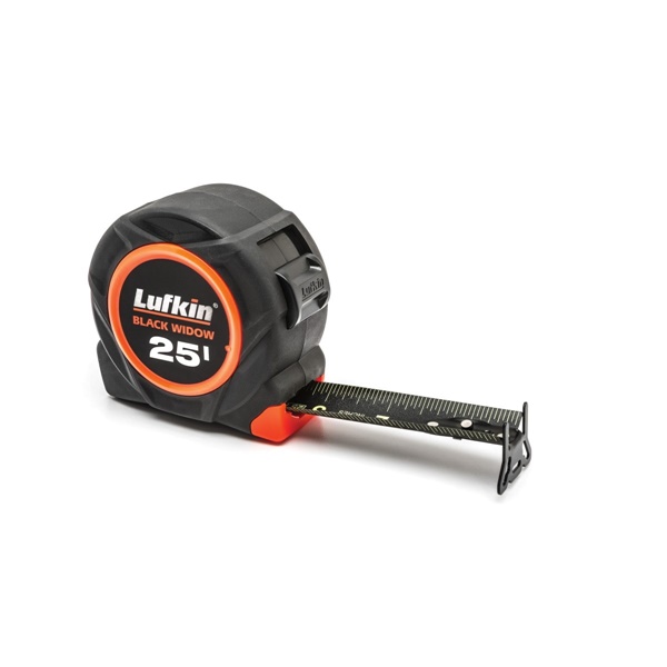 Crescent Lufkin L1205CB Tape Measure, 25 ft L Blade, 1-3/16 in W Blade, Steel Blade, Rubber Case - 5