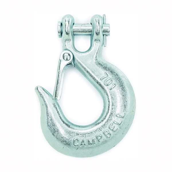 Campbell T9700624 Clevis Slip Hook with Latch, 3/8 in, 5400 lb Working Load, 43 Grade, Steel, Zinc - 2