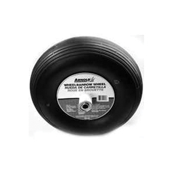 Arnold WB-466 Pneumatic Wheel, 4 x 6 in Tire, 14 in Dia Tire, Ribbed Tread, 6 in L Hub - 2