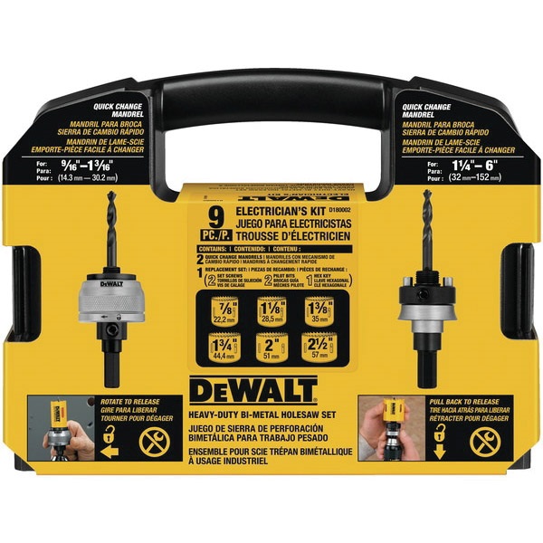 DEWALT D180002 Hole Saw Kit, 9-Piece - 2