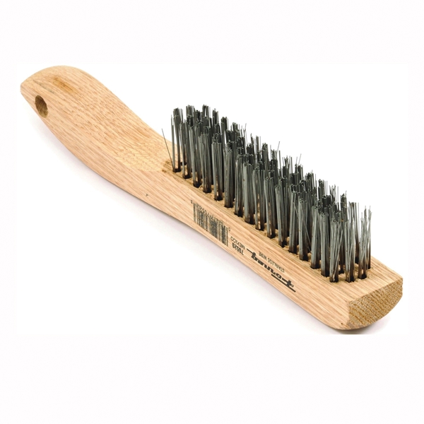 Forney 70520 Scratch Brush, Stainless Steel Bristle, 0.014 in L Trim, Wood Handle, Shoe Handle - 2