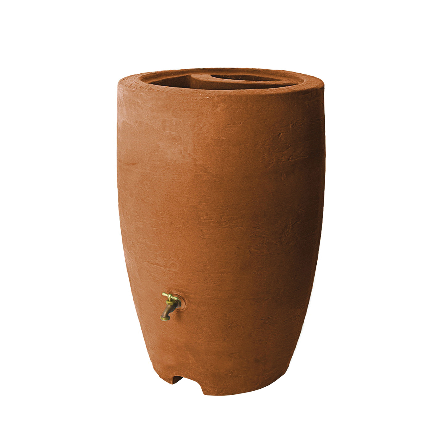 Algreen 86002 Rain Barrel, 50 gal Capacity, Brass, Terracotta - 1