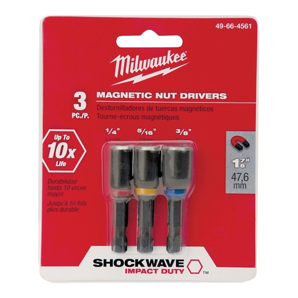 Milwaukee 49-66-4561 Nut Driver Set, 3-Piece, Magnetic, Steel - 2