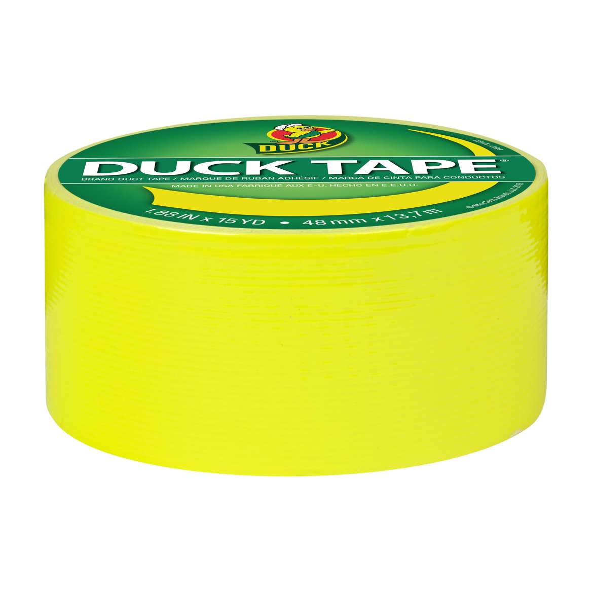 Duck 1061070 Duct Tape, 15 yd L, 1.88 in W, Cloth Backing, Yellow - 2