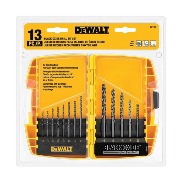 DEWALT DW1163 Drill Bit Set, 13-Piece, Black Oxide - 1