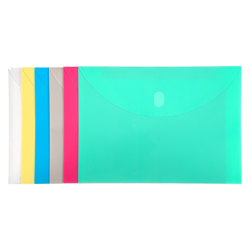 C-Line 58000 Reusable Envelope, XL, Polypropylene, Assorted - 2