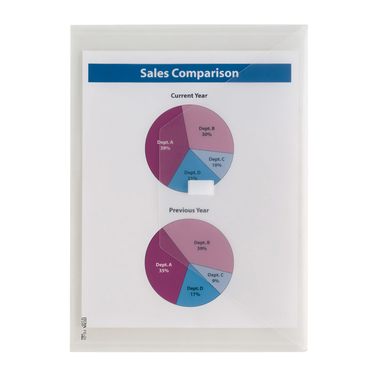 Itoya PolyEnvelope Series PE-20-BU Envelope, Blue, Polypropylene - 2