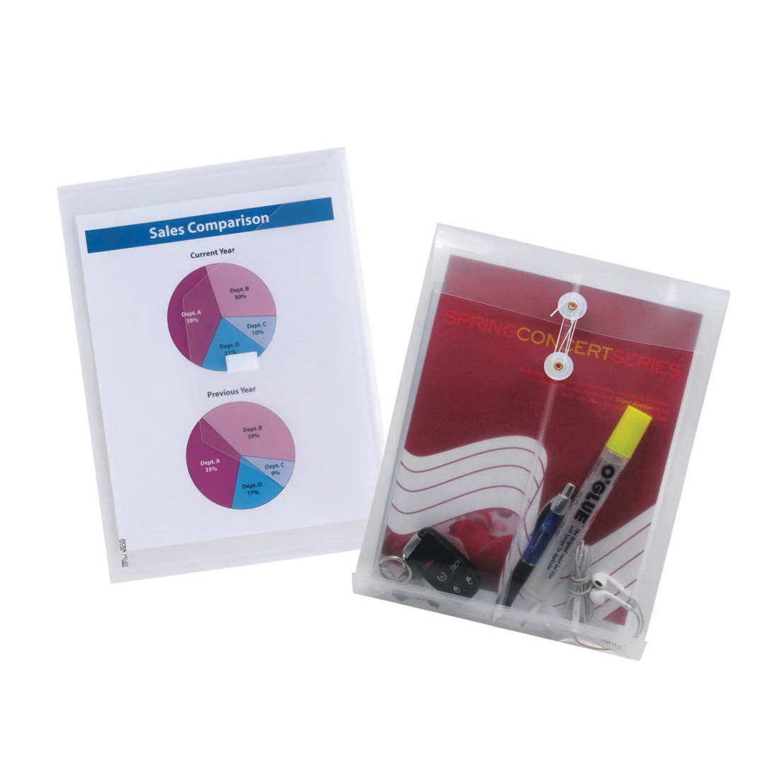 Itoya PolyEnvelope Series PE-10-BL Envelope, Blue, 1-1/4 in Thick - 2