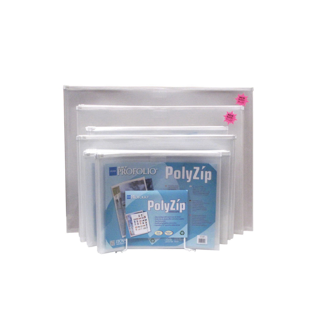 Itoya Art Profolio PolyZip AZ-9-12 Photo Envelope, Clear, Polypropylene - 3