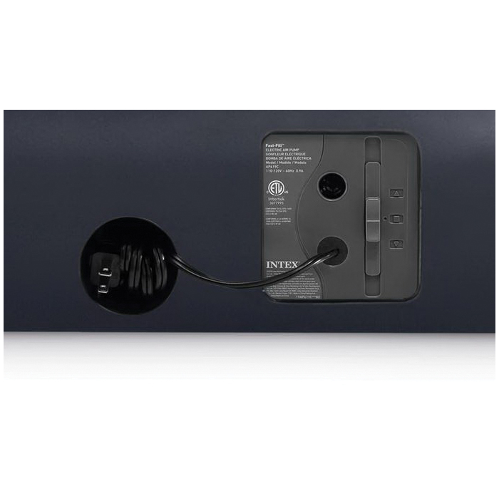 Intex Dura-Beam Series 64145EP Air Mattress, 75 in L, 39 in W, Twin, PVC, Dark Gray - 2