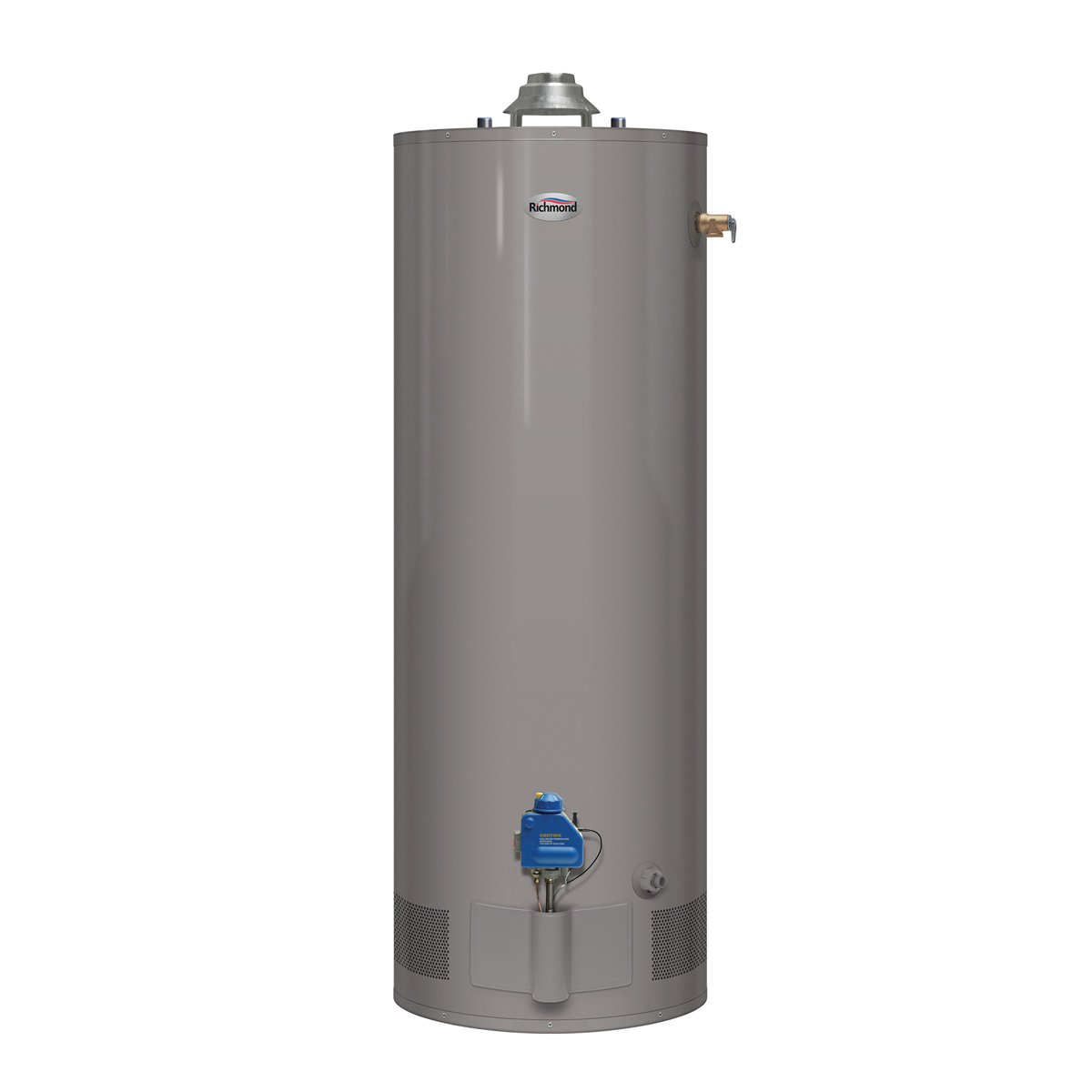 Richmond 9G40S-38F3 Water Heater, Natural Gas, 40 gal Tank, 38,000 Btu BTU, 0.58 Energy Efficiency, Dark Warm Gray