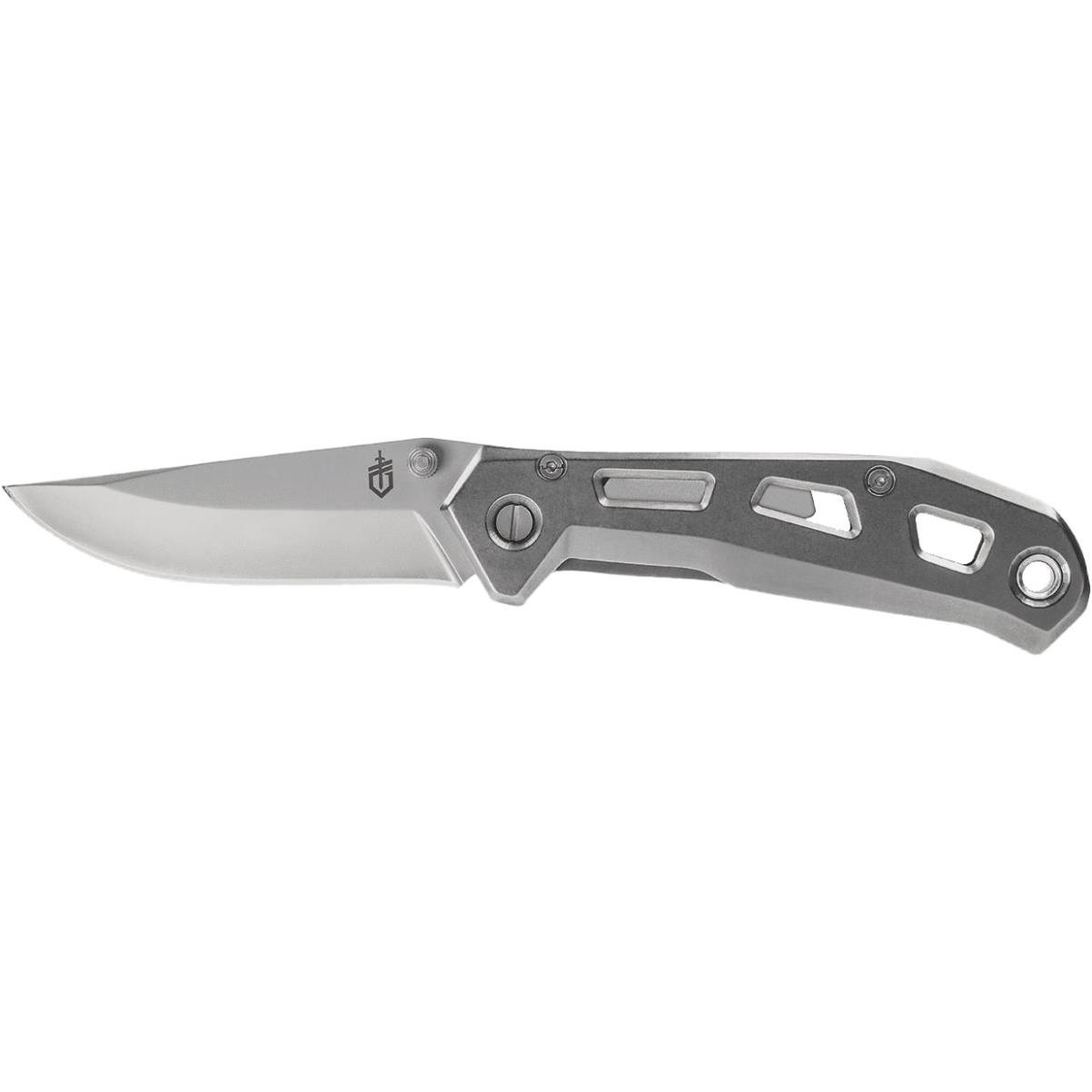 Gerber 31-003314N Airlift Folding Knife, 2-13/16 in L Blade, Stainless Steel Blade, Silver Handle - 1