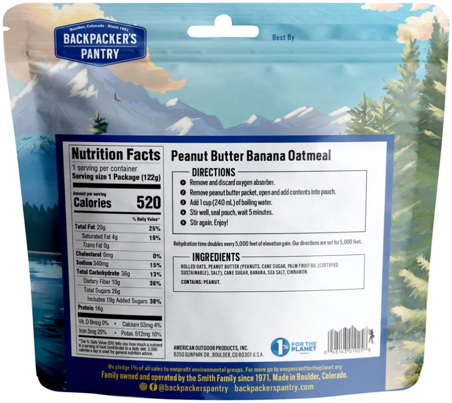 Backpacker's Pantry Peanut Butter and Banana Oatmeal - 2
