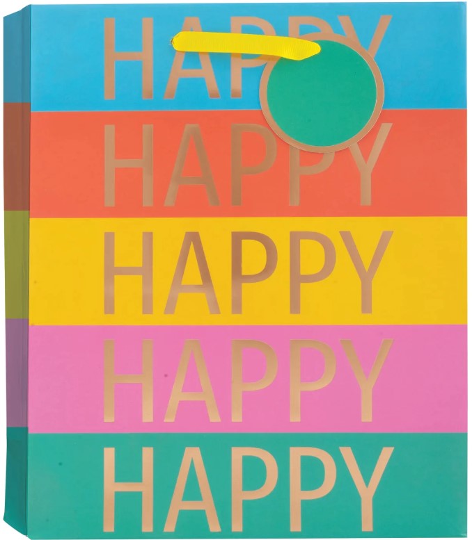 design DESIGN 227-10533 Happy Party Large Gift Bag, 11-1/4 in W, 14 in H