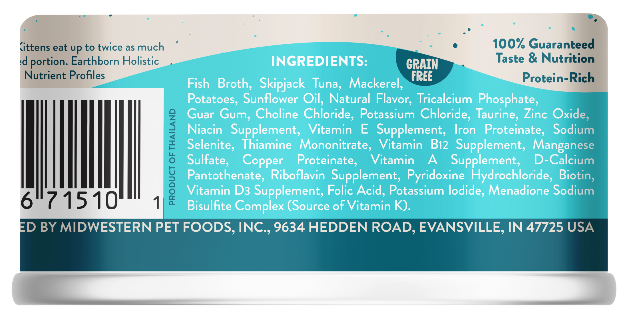 Earthborn Holistic Monterey Medley 1600124 Cat Food, 5.5 oz Can - 2