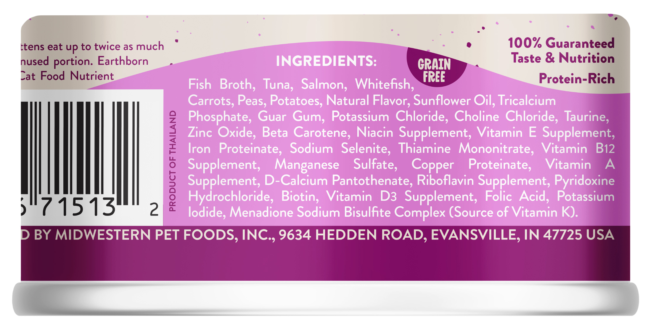 Earthborn Holistic Harbor Harvest 1600125 Cat Food, Wet, 5.5 oz Can - 2