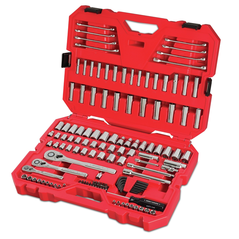 Craftsman 1/4, 3/8 and 1/2 in. drive Metric and SAE 6 and 12 Point Mechanic's Tool Set, 135 Pieces - 1