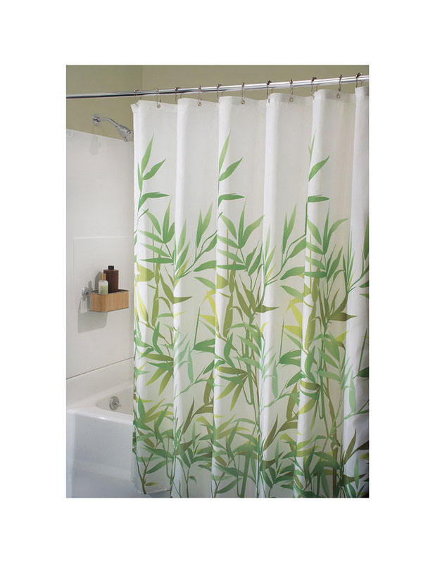 iDESIGN 36524 Shower Curtain, 72 in L, 72 in W, Polyester, Green - 3