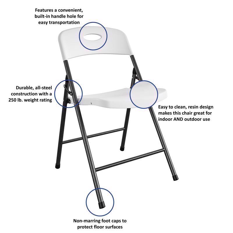 Cosco White Folding Chair - 2