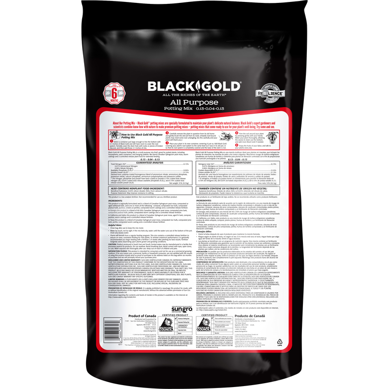 Black Gold 1410102 16.0 QT P Potting Mix, Granular, Brown/Earthy, - 3