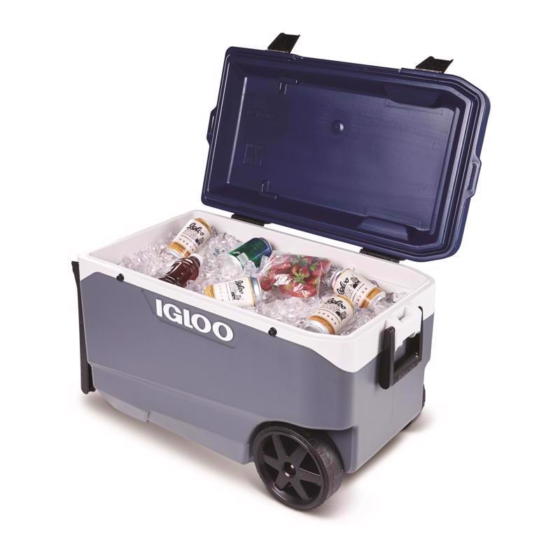 Igloo MaxCold Latitude Blue/Gray 90 qt Roller Cooler - 1
