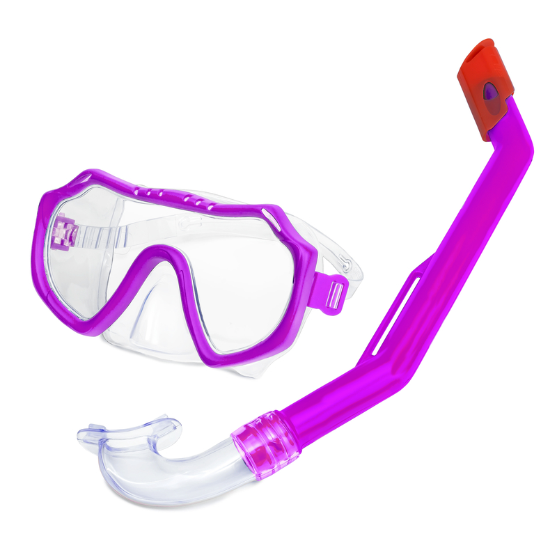 Aqua AQK10393 Big Island Deluxe Intermediate Mask and Snorkel Set, 2-Piece, Assorted - 2