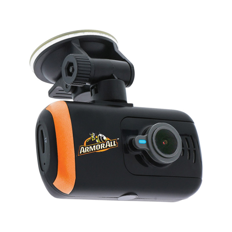 Armor All ADC2-1007-BLK Dashboard Camera, 1080 pixel Resolution, 120 deg View, Black/Orange