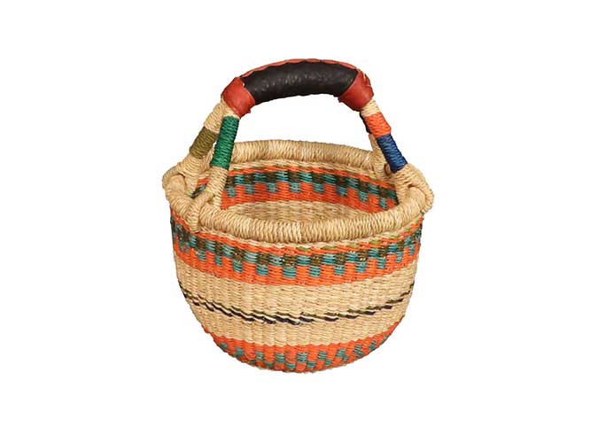 African Market Baskets G-149A Mini Basket, Round, Assorted - 1
