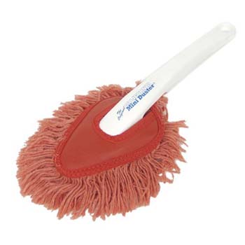California Car Duster 62448 Dash Duster, 6 in Head, 12 in OAL, Paraffin Baked Cotton Head, Red/White