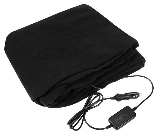 Performance Tool W6049 Heated Travel Blanket, 59 in L, 43 in W, Black/Navy Blue - 2