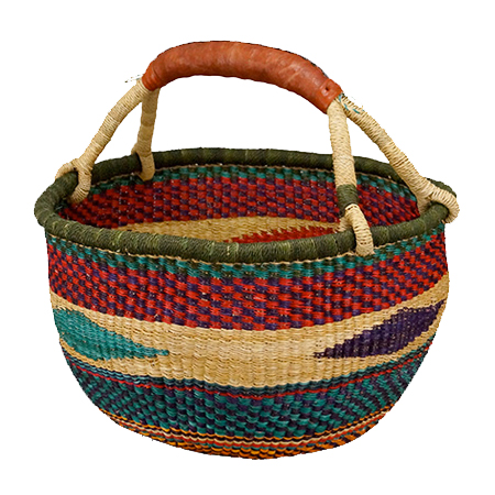 African Market Baskets G-157 Medium Basket, Round, Assorted - 2